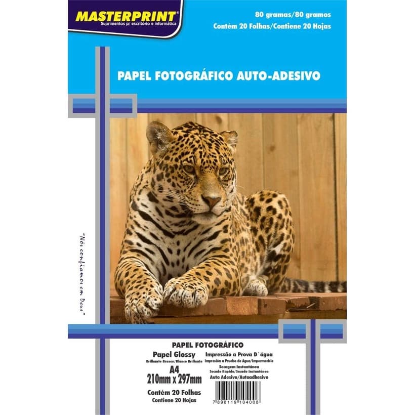 Glossy A4 80g Masterprint adesivo com 20 folhas