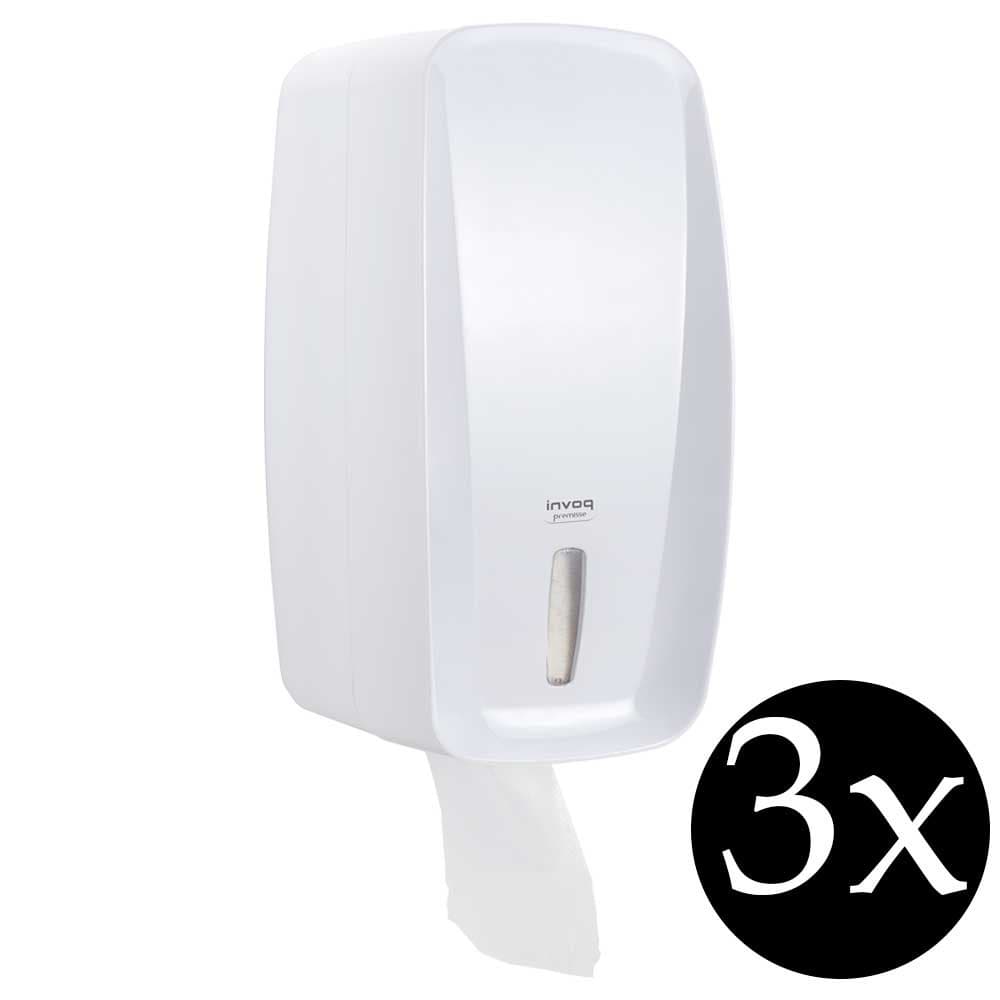 Combo 3 Porta papel Higiênico Cai Cai interfolha Suporte Dispenser Premisse para banheiro bar academia consultorio branca