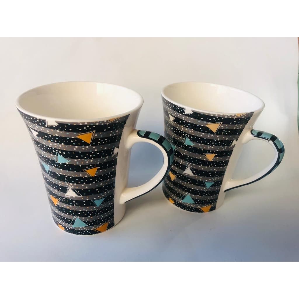 Caneca Porcelana Night Triângulo 340ml c/ 2 unid. - Yangzi