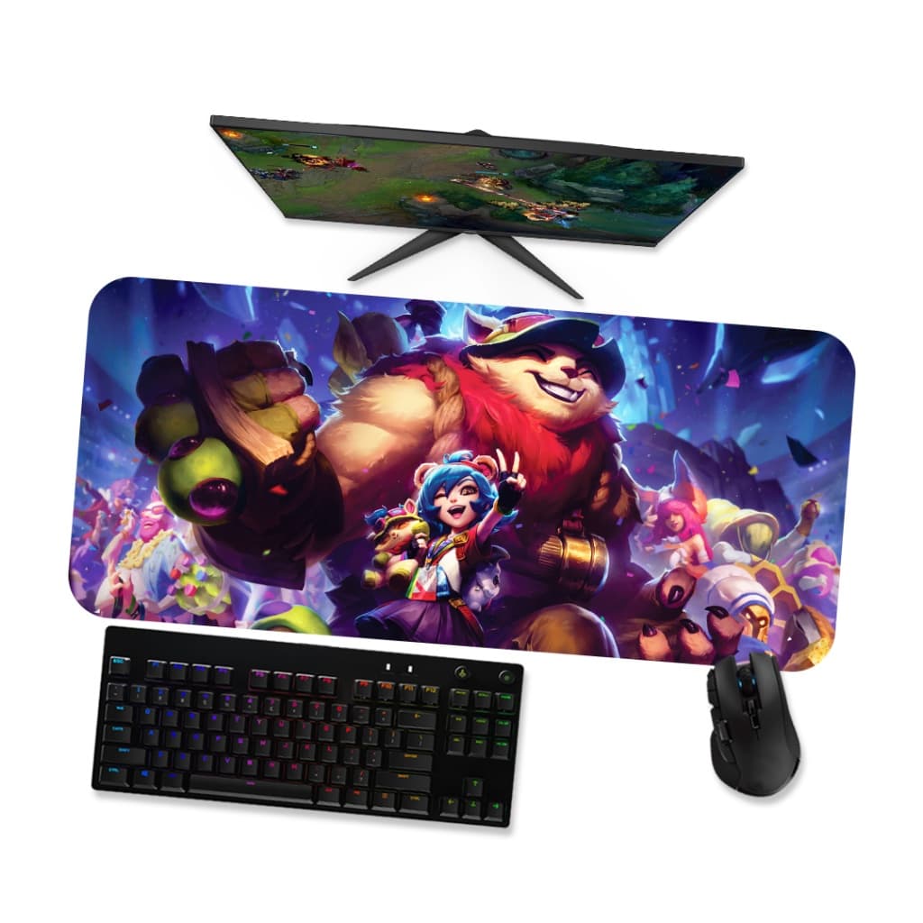 Mouse Pad Gamer Grande  LoL Aniversário 1  LoL  90x40 80x40 60x40 70x30 45x40
