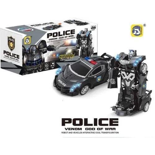 Brinquedo Infantil Carrinho Luz E Som Polícia Que Vira Robô