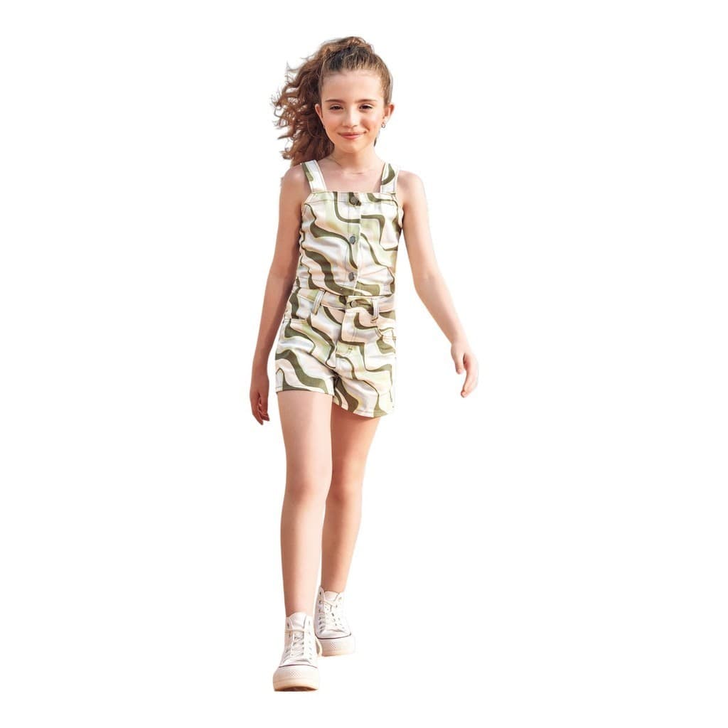 Conjunto Blusa Cropped e Short Estampado