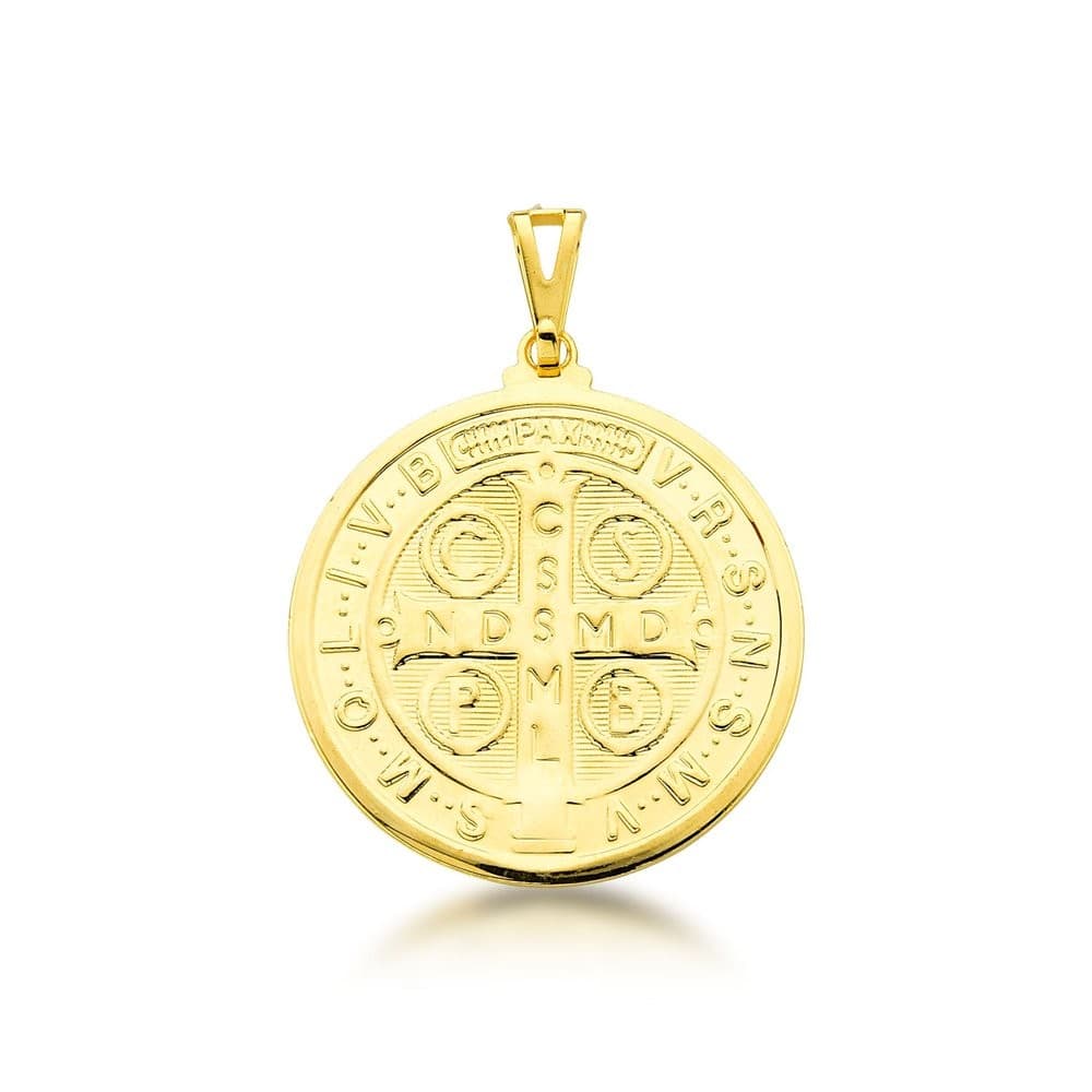 Pingente Mandala São Bento Banhado a Ouro 18k - 4,5cm