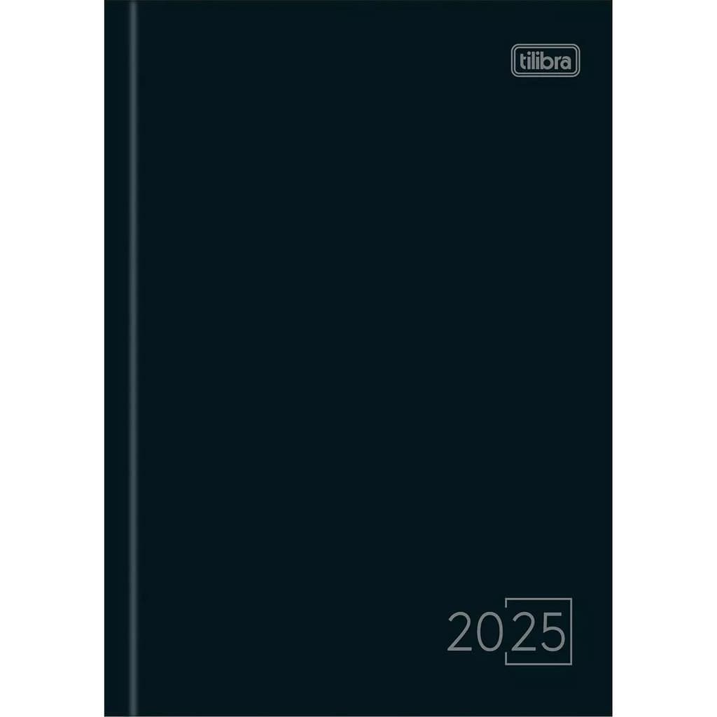 Agenda 2025 Diária Spice Costurada Preta Média Tilibra Preto