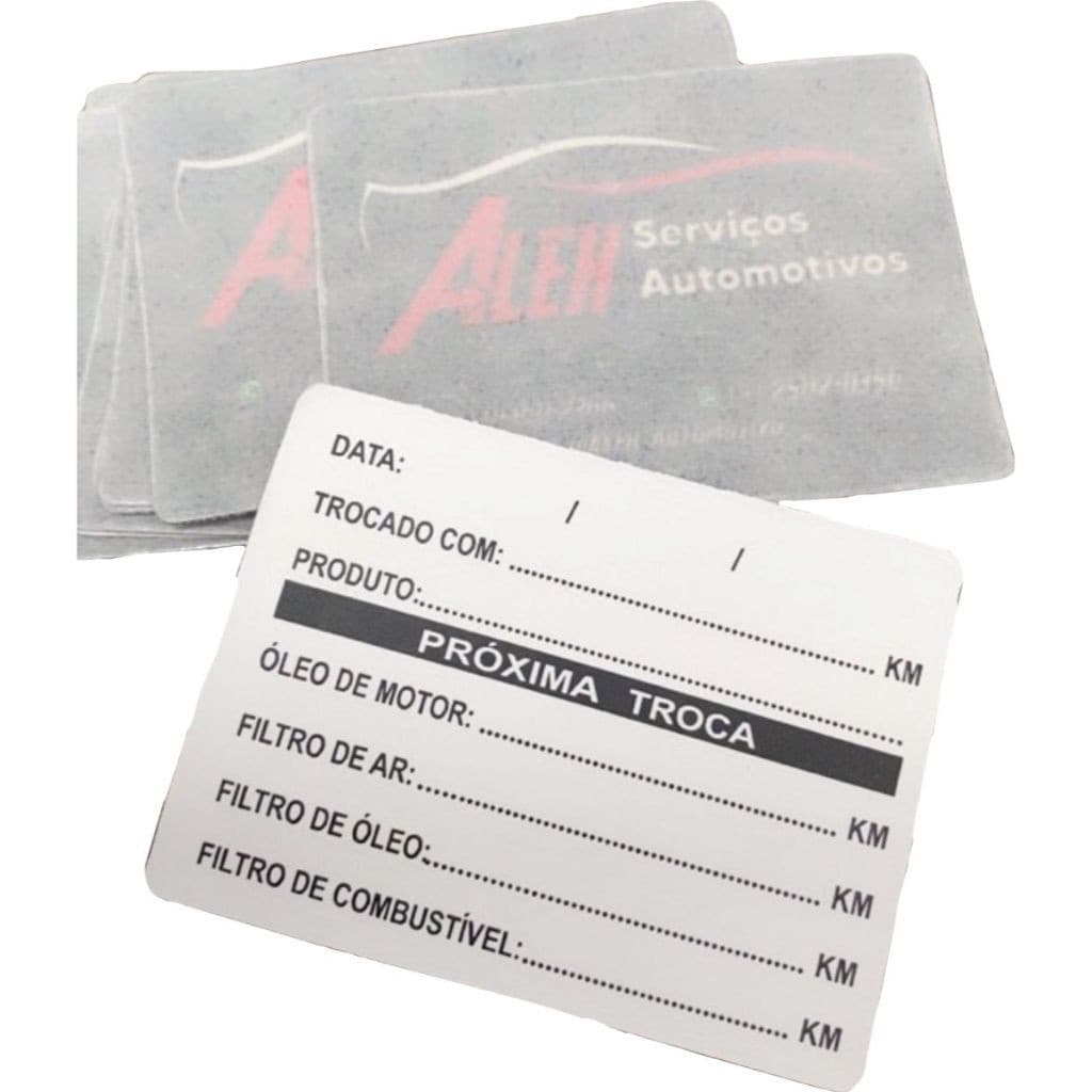 250 Etiquetas Troca de Óleo oficina personalizada com logo