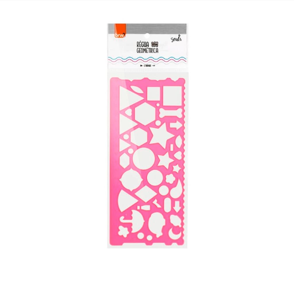 Régua Plástica Geométrica 20cm Material Escolar - BRW