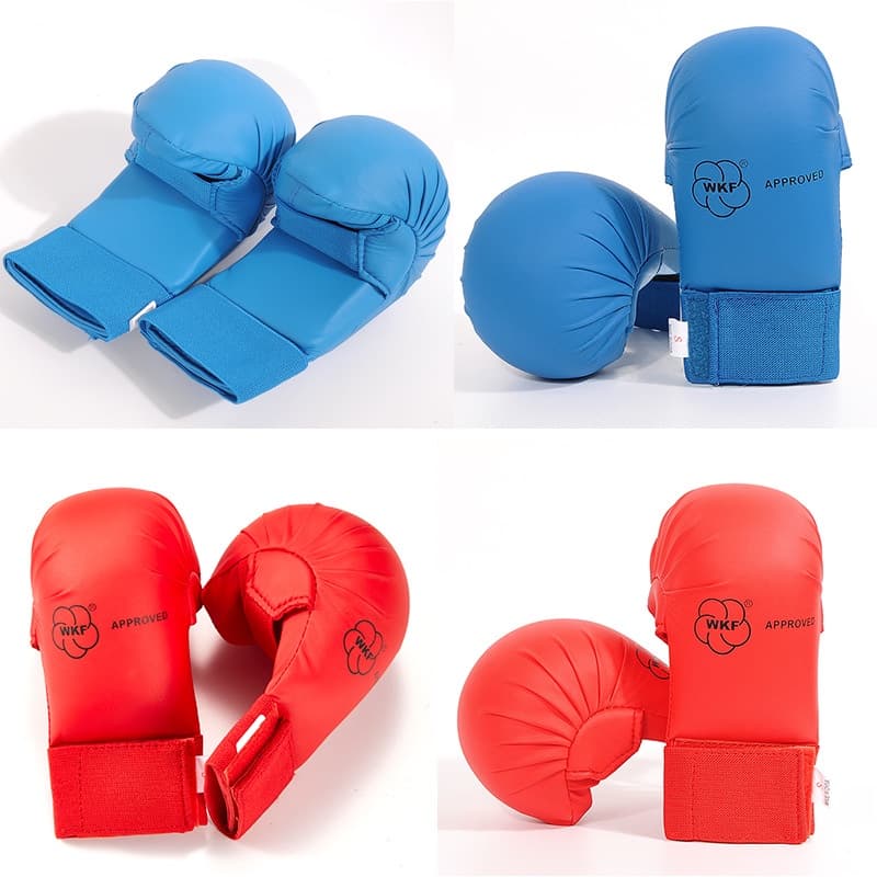 Guantes De Karate Guantes De Taekwondo MMA Guante de Karate WKF para Niños Adultos Guantes De Entrenamiento Cómodos Y Resistentes Al Desgaste Kickboxing Boxeo Para Sparring Muay Thai Prácticos Guantes De Protección De La Competencia Equipo De Protección
