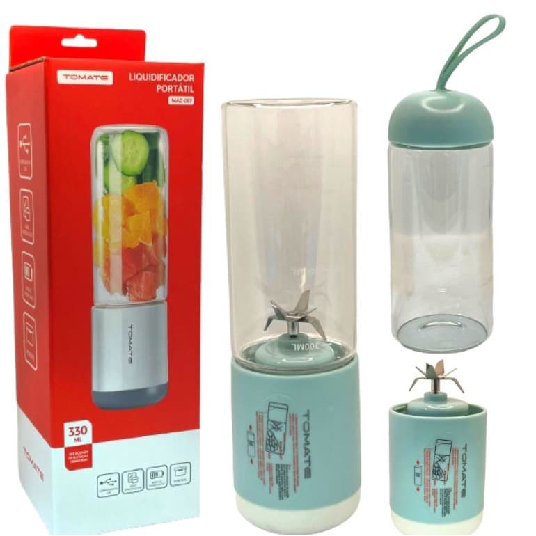 Liquidificador Portátil Vidro Tomate Maz-007 330 Ml Com Usb