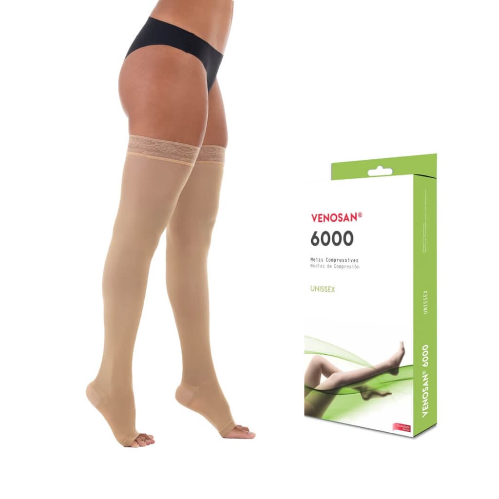 Meia Venosan 6000, 20-30 mmHg, 7/8 Meia Coxa Cor: Bege