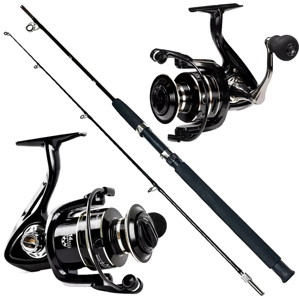 KIT DE PESCA MOLINETE 4000 15 ROLAMENTOS VARA MACIÇA 1.80M 40LB - 2 PARTES