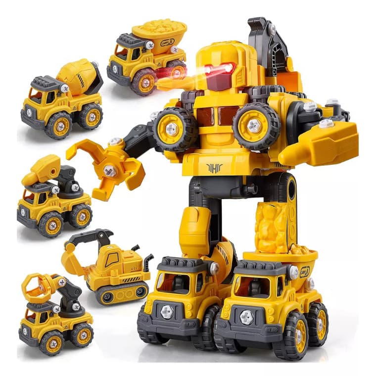 Robô Caminhão Brinquedo 5 Em 1 Monta Desmonta 122 Peças