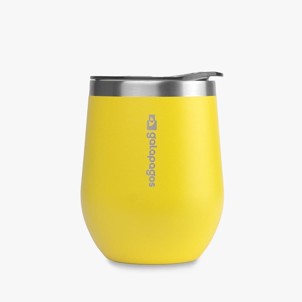 Copo Térmico Galapagos Cave Amarelo 350ml – Conserva a Temperatura da Bebida por Horas, Perfeito para Café