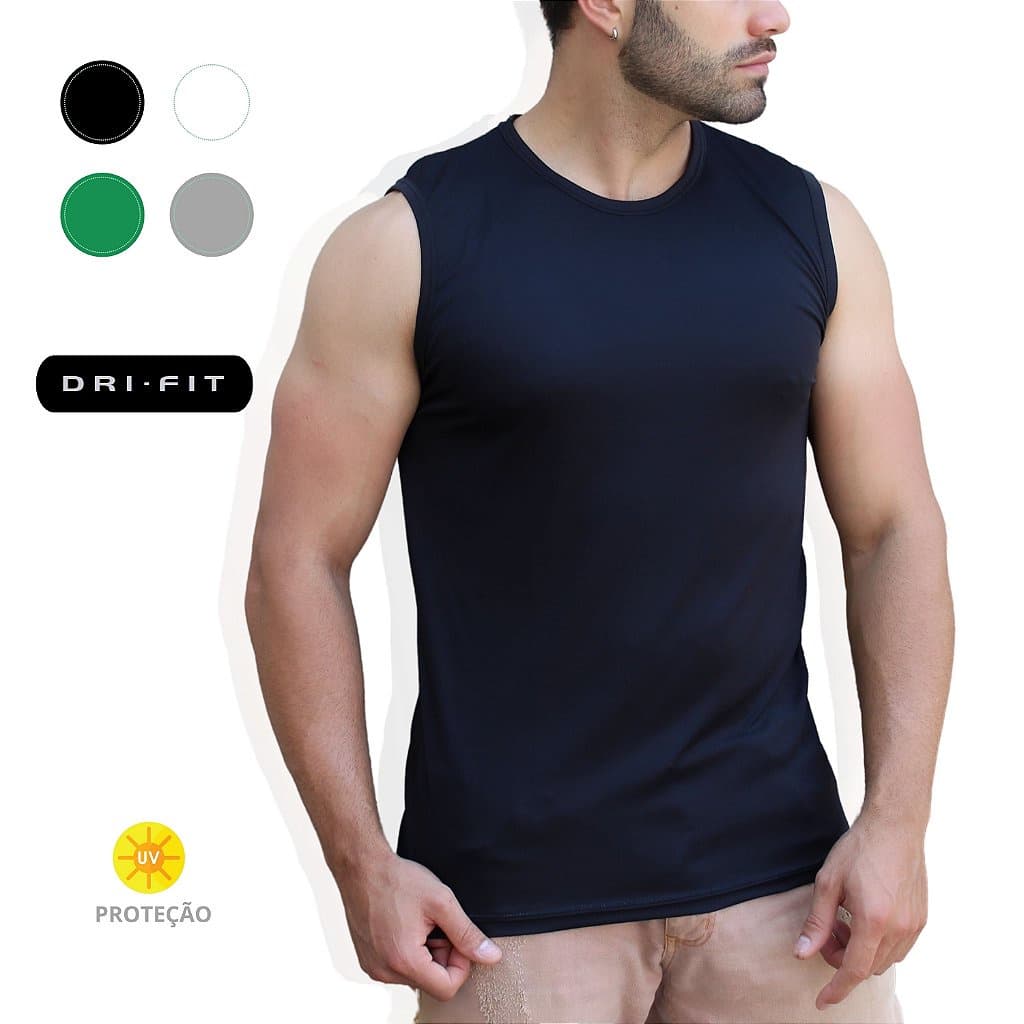 Camisa Regata Tecno Dry Camiseta Básica Malha Fria Treino