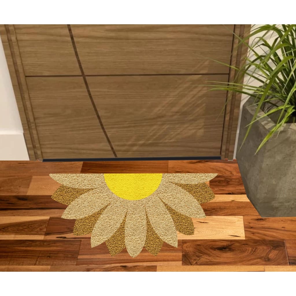 TAPETE PARA PORTA FLOR MEIA LUA.