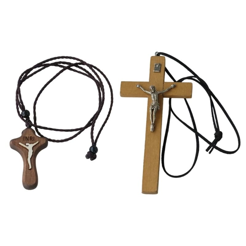 YU Religioso Católico Pequena Cruz Colar Pingente Joias Correntes De Corda