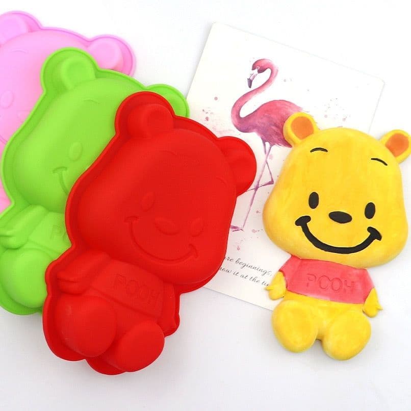 Molde de geléia de leite Molde de geléia de leite Bolo de Mousse de Pão de Silicone Winnie the Pooh Molde de Mousse de Pão de Silicone Congelado Molde de geléia de cubo de gelo Bolo de arroz vaporizado 11 /16