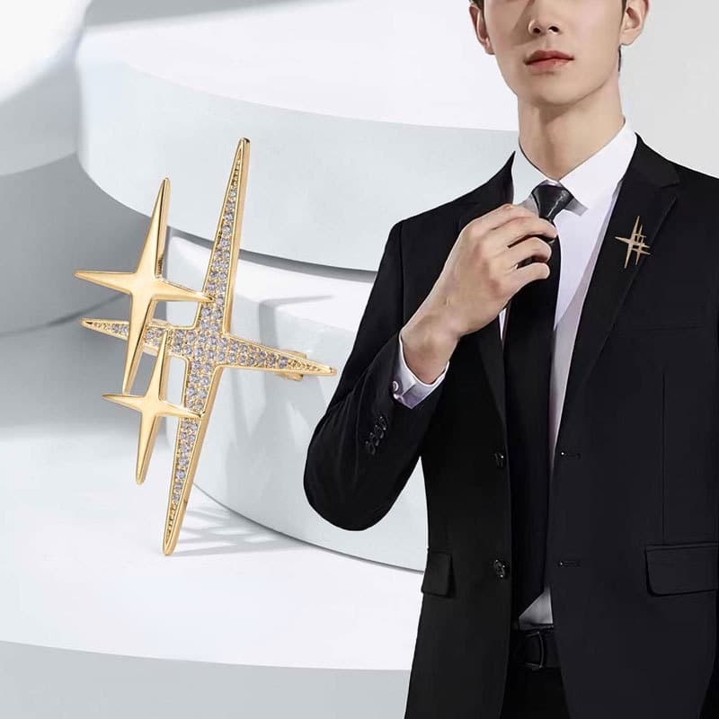 Japonês coreano único estrela broche único pino elegante All-Match requintado Corsage terno casaco acessórios