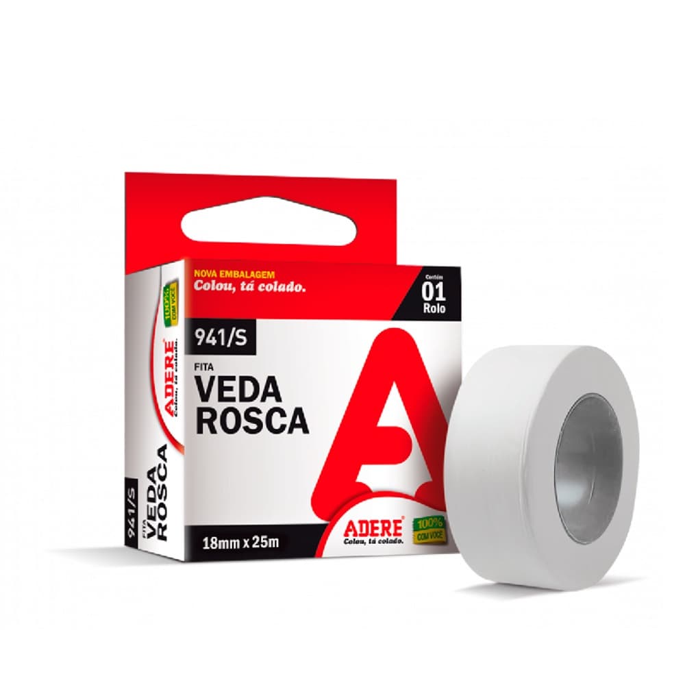 FITA VEDA ROSCA 941S ADERE 18x25m torneira, registro, tubos