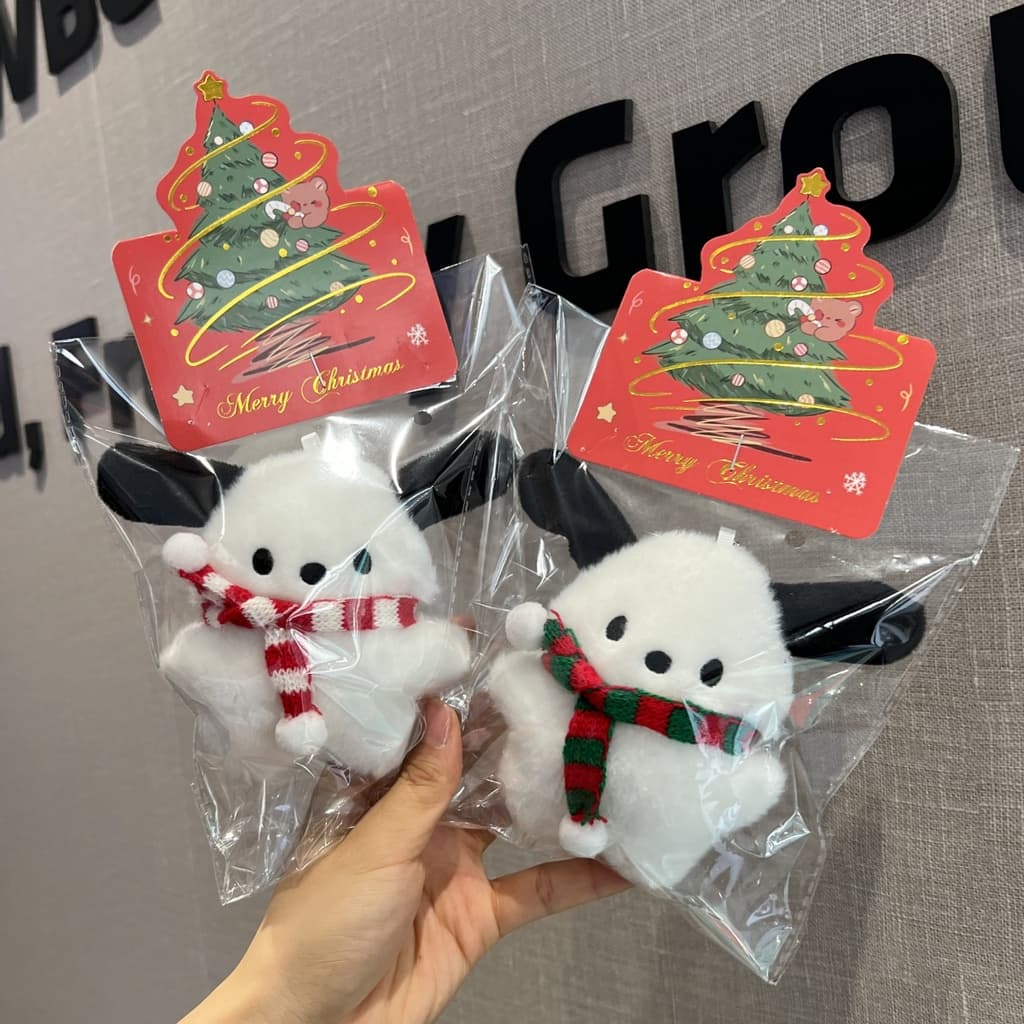 Pingente de Natal Cute Pacha Dog Pendant Plush Schoolbag Pop Ring Gift Cartoon Pingente de Aniversário Al Cute Pet Planet 12.23