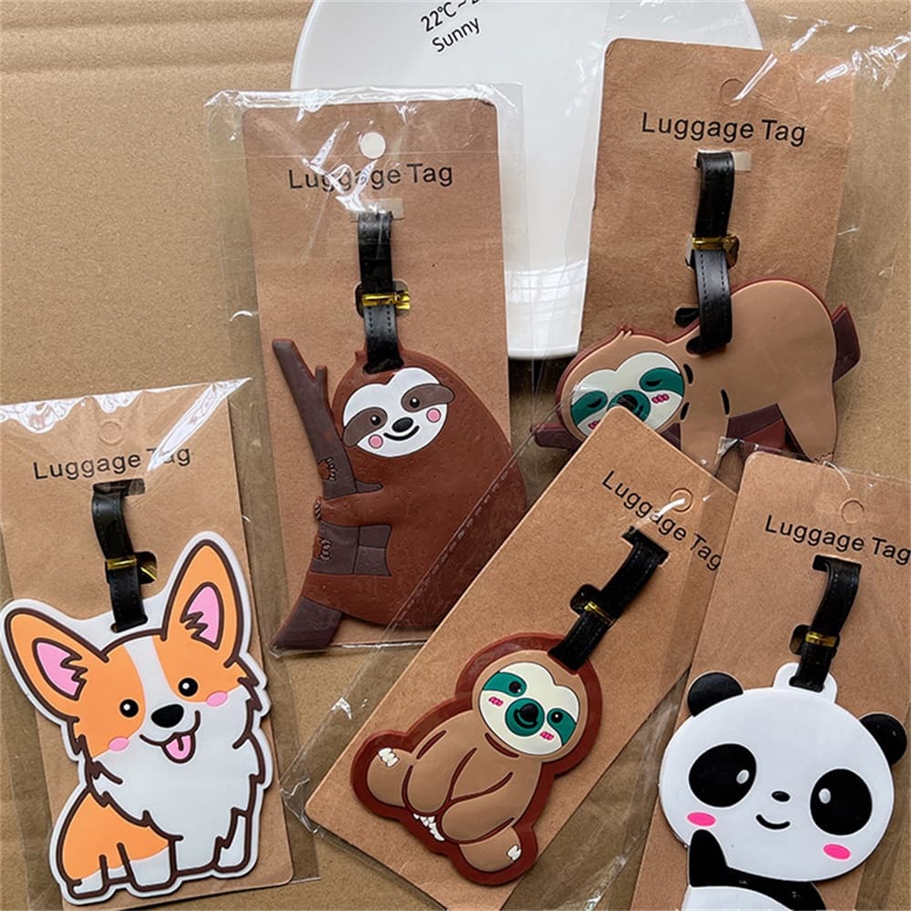 Etiqueta De Bagagem De Viagem De Silicone Macio Bonito Design De Desenho Animado Mala