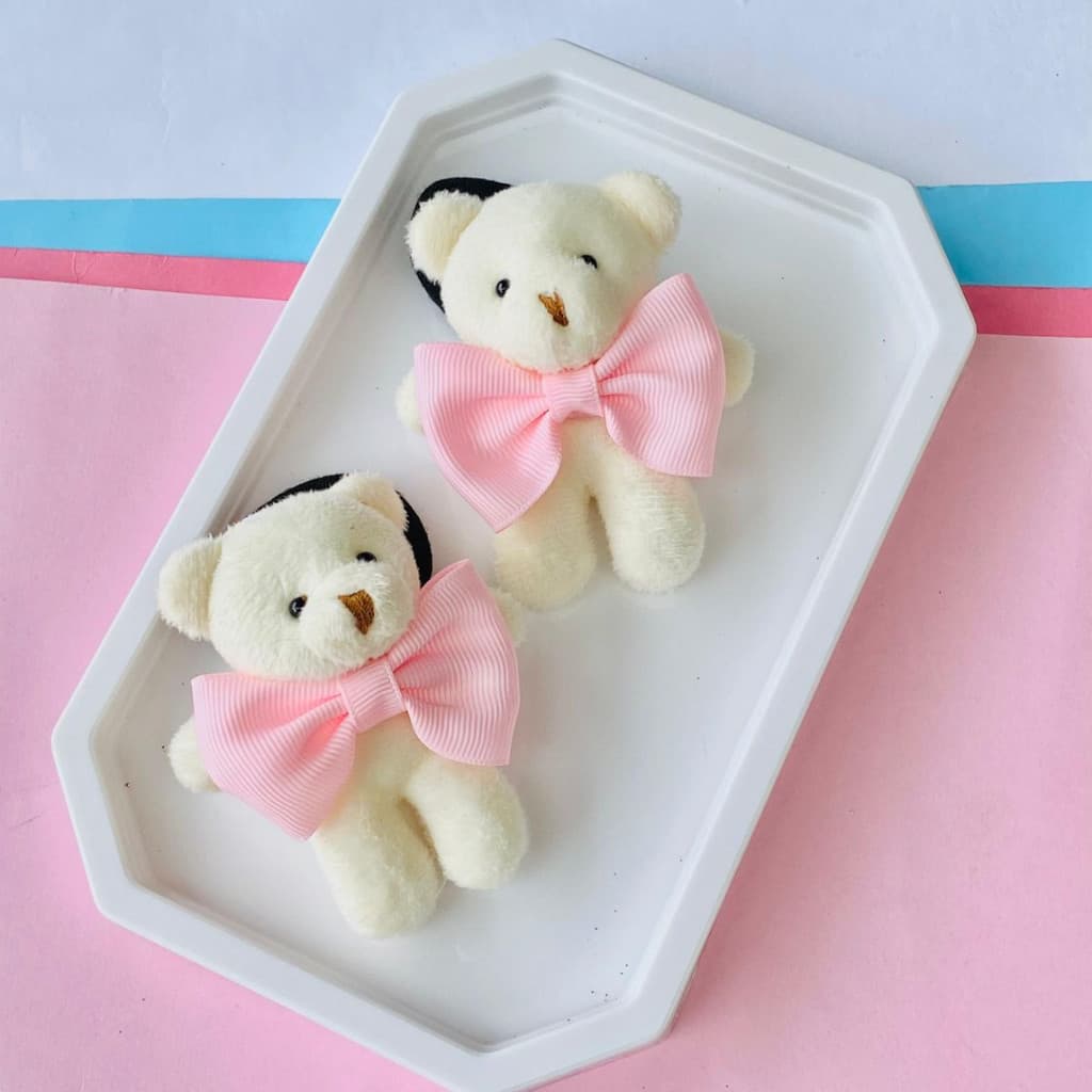 Dupla de laço /Duplinha de laço /  Duplinha urso  rosa na xuxinha