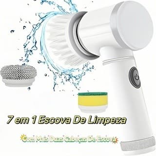 Escova De Limpeza Elétrica Giratória Multifuncional 5 Em 1