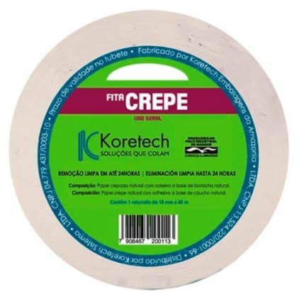 Fita Crepe 18mm x 45Mts Ref: PA310100001 -KORETECH