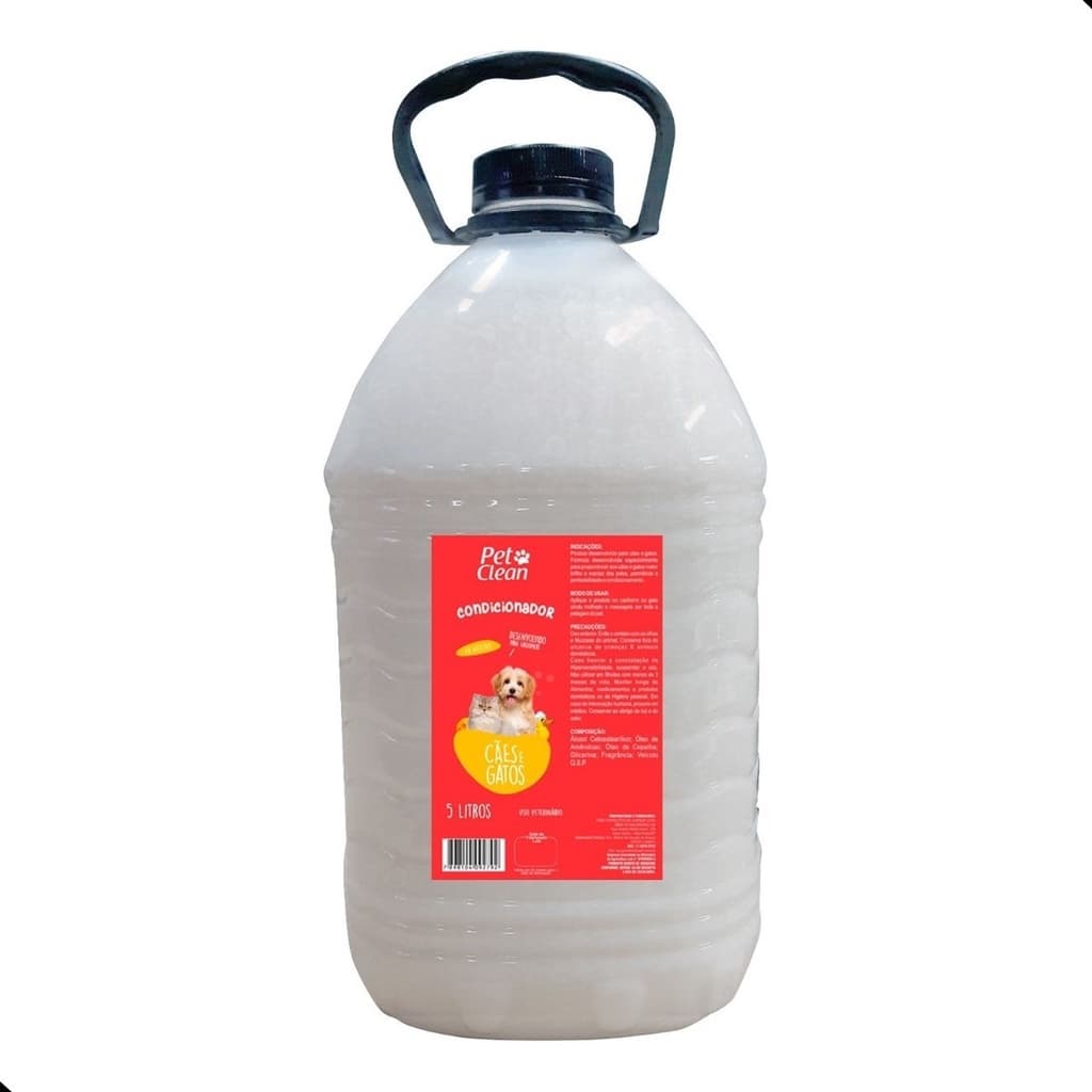 Condicionador Profissional P/ Pets Cães e Gatos Pet Clean Tratamento Capilar - 5 Litros