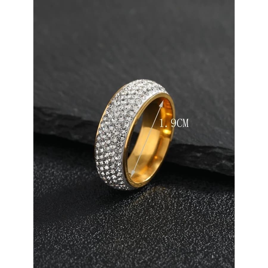 Anel Luxo Ouro Zircônia Anatômica Tungstênio 8mm