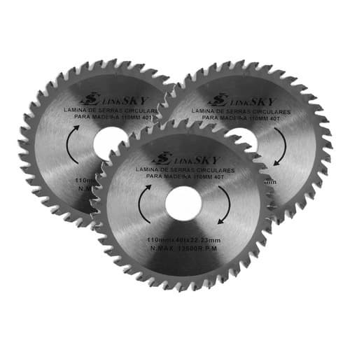 3 Disco Serra Madeira 110mm 40t Para Makita Serra Marmore