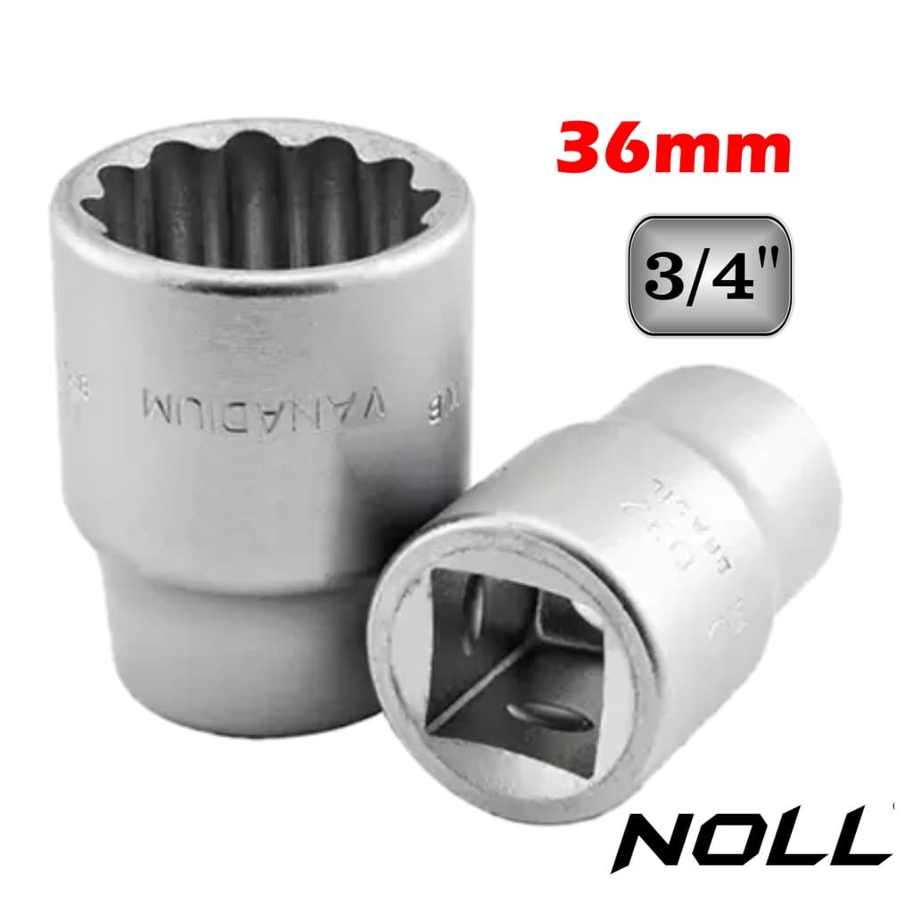 Soquete Estriado encaixe 3/4 x 36mm Cromo Vanádio Noll 405,0055