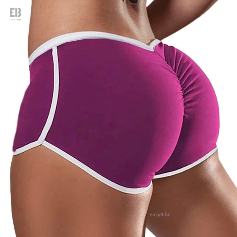 Moda Feminina Yoga Calções De Cor Sólida Ginástica De Fundo De Quadril
