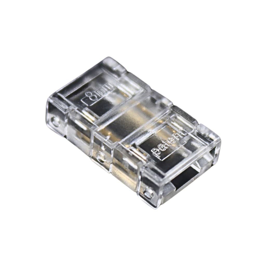 Kit 5 Emendas Reta Transparente p/ Conexão Fita LED COB 8mm