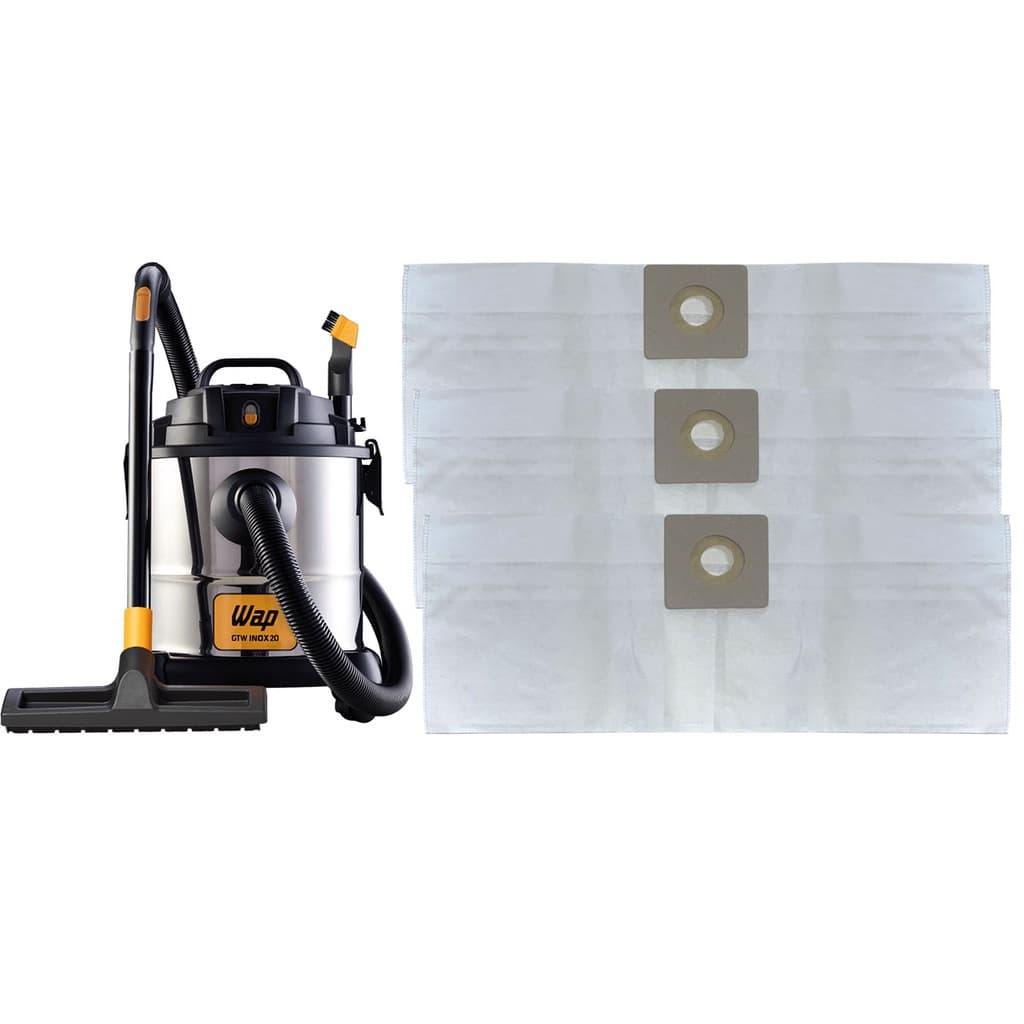 Kit 6 Sacos Descartáveis Aspirador Pó Wap Gtw Inox 20