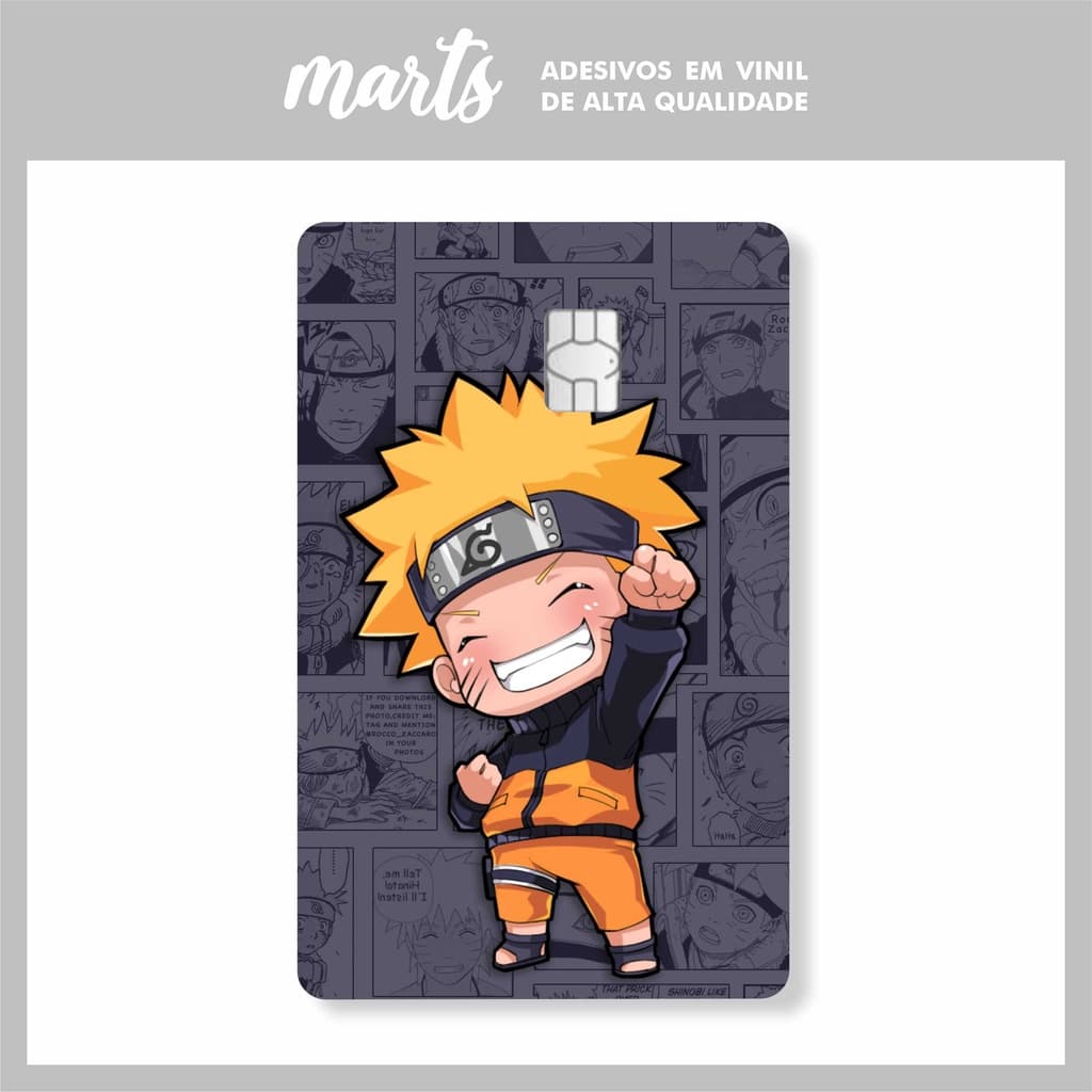 Adesivo Película Anime Naruto Arte Cartão de Crédito