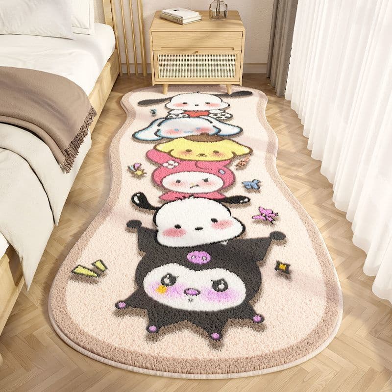 Bonito dos desenhos animados Kuromi tapete quarto sala de estar Bay janela cabeceira quarto das crianças imitação Cashme