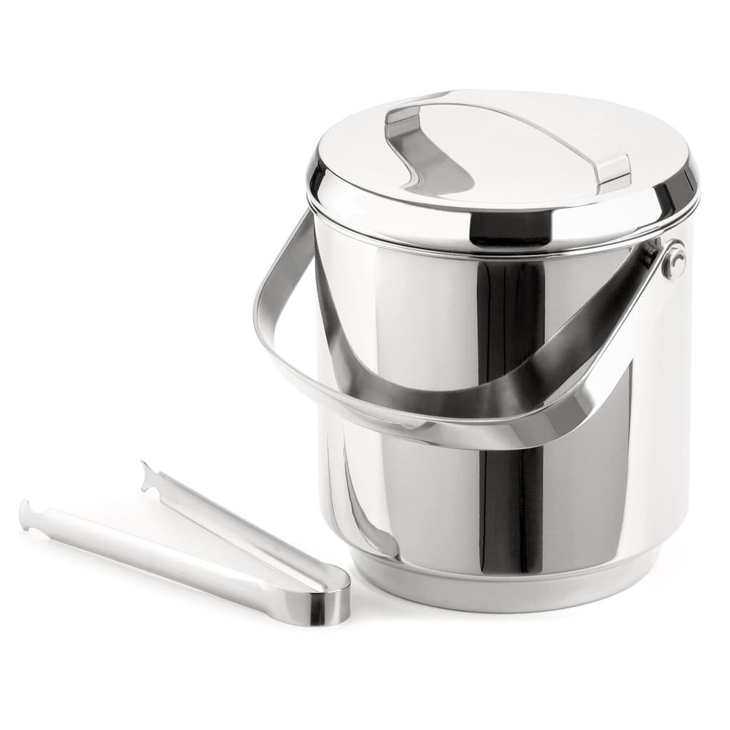 Balde De Gelo Inox Com Pegador Pinça 2,3 L  Baldinho Container Interno Removível Para Guardar Os Gelos Freezer Geladeira