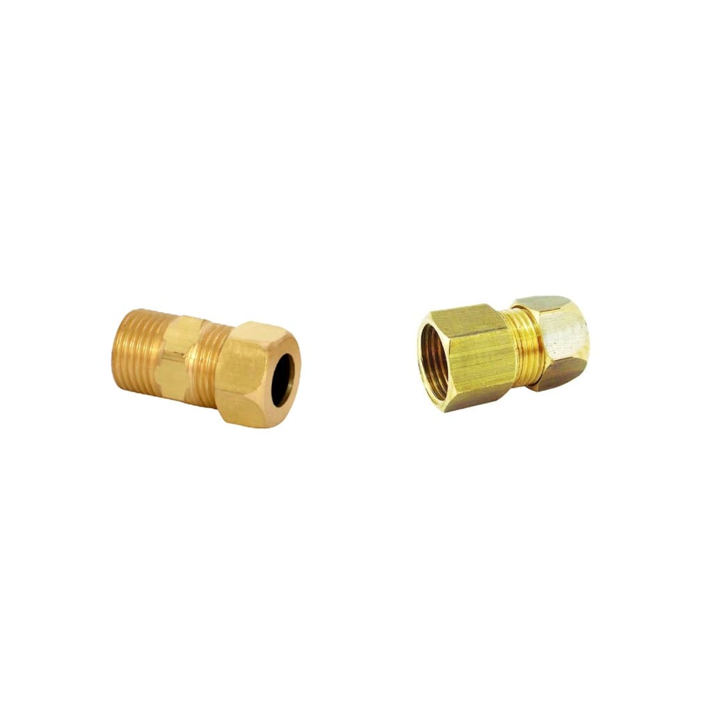 Kit 2 Adaptador Instalação De Gás Macho E Fêmea Latão Dourado