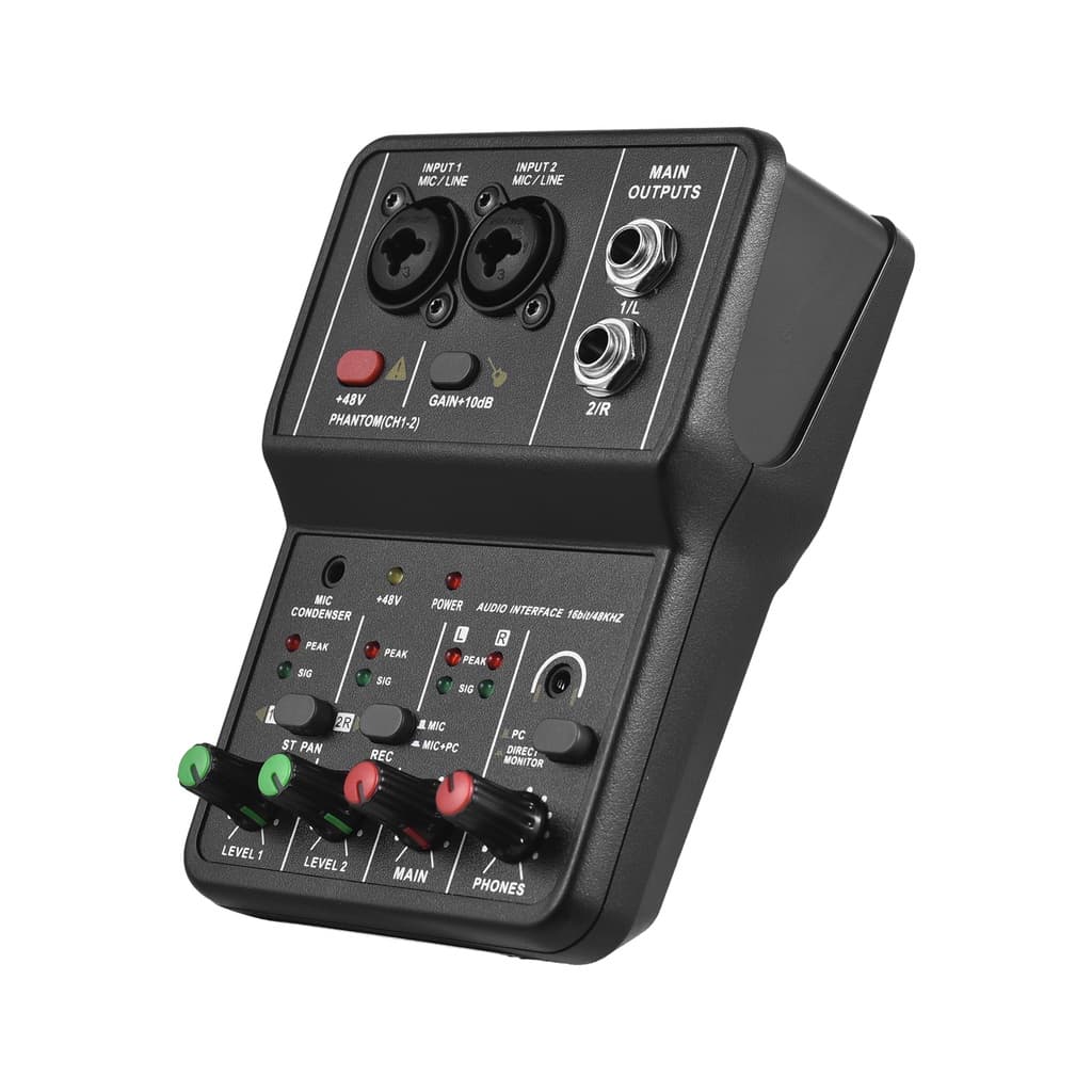 Interface De Áudio Mstudio Placa De Som De Gravação Profissional 16bit/48kHz Mini USB 2 Entradas E 2 Saídas Com Cabo Pha