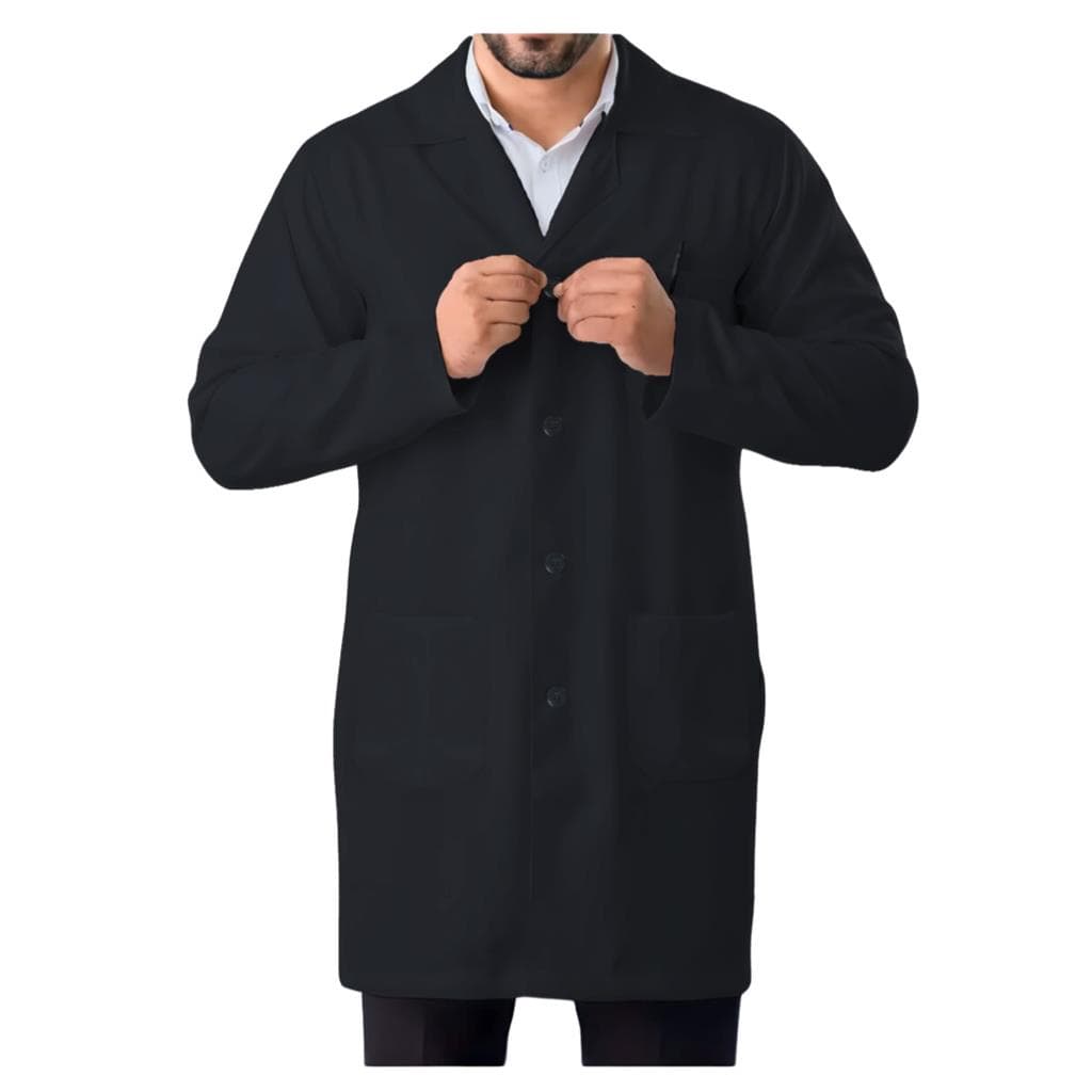 JALECO ML Masculino Manga Longa Em Oxford Branco Preto uniforme