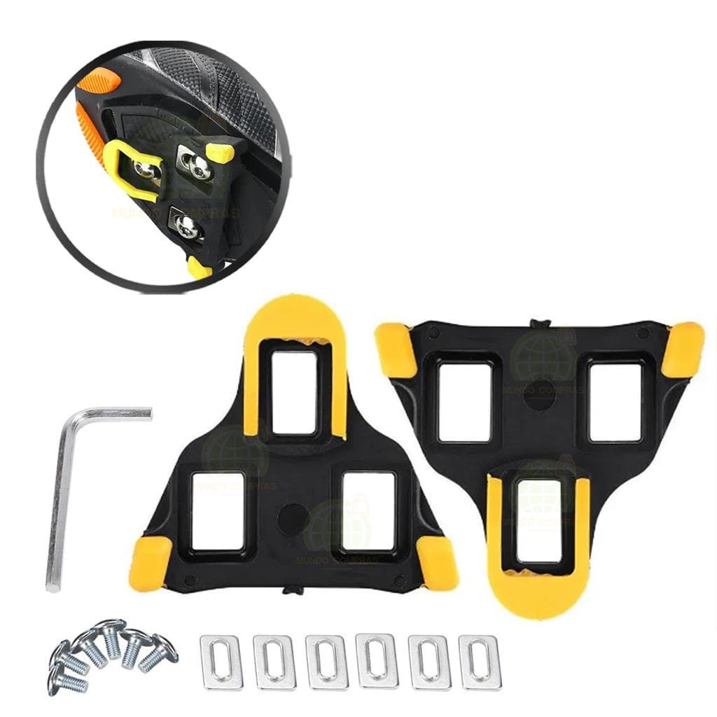 Taquinho Taco Para Pedal Speed Sapatilha Para Bike Bicicleta Ciclismo Mtb Preto E Amarelo