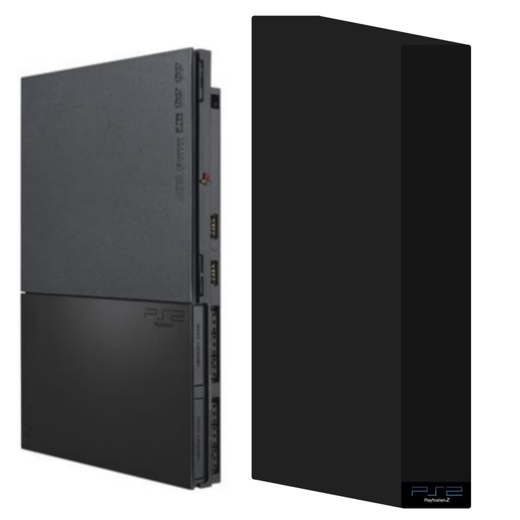 Capa Protetora Para Playstation 2 - Ps2 - PsTwo - Slim na Vertical - Skin Preta