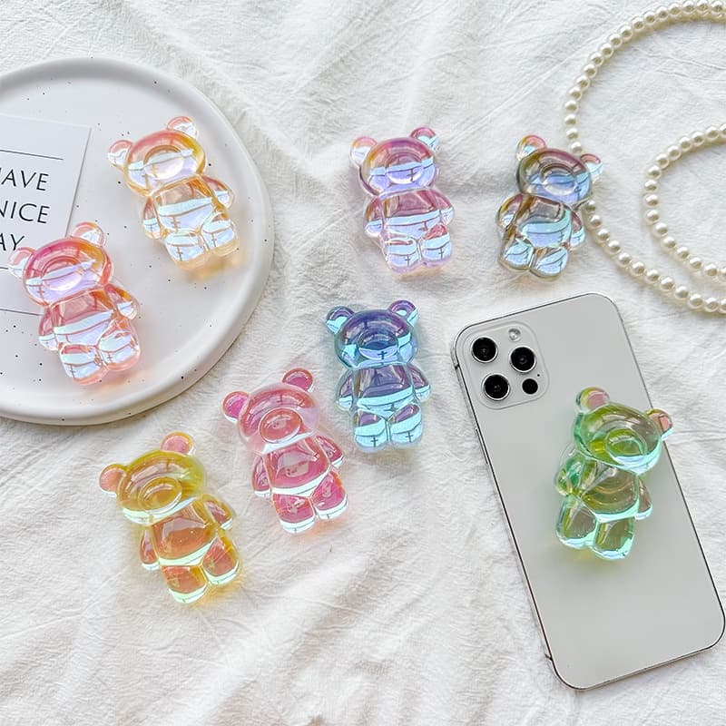 Garras De Telefone De Urso Transparentes Com Anel De Dedo Griptok Suporte De Fita