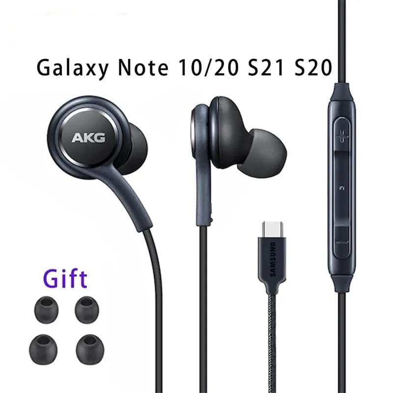 Fone De Ouvido Tipo C Com Microfone e Borrachas S20 Plus S21 Ultra Note 20 S20 FE S22 M52 5g
