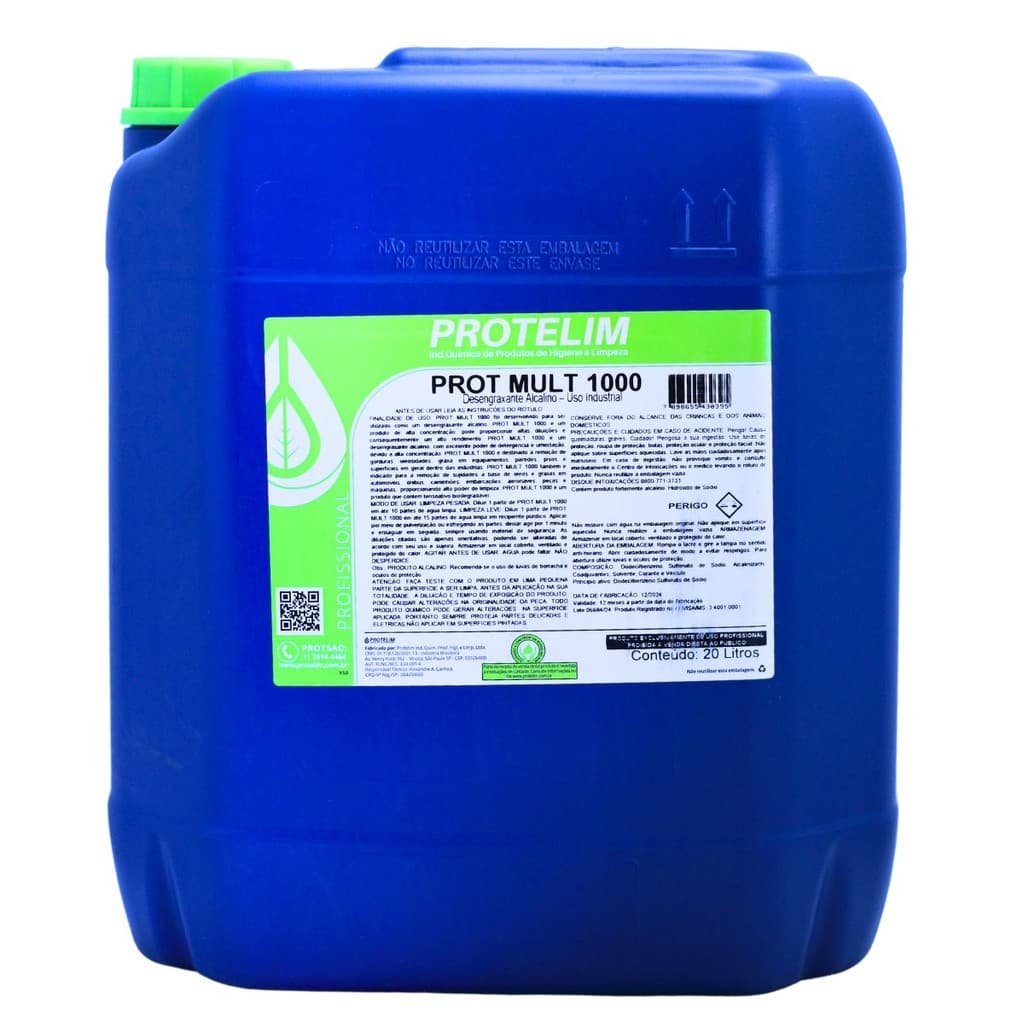 PROT MULTI 1000 DESENGRAXANTE MULTIUSO ALCALINO BOMBONA 20L PROTELIM