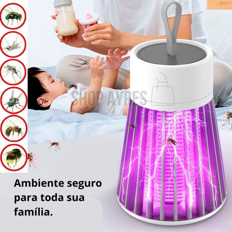 Lâmpada Elétrica Mata-Mosquitos Com Luz UV Usb  Armadilha Para Insetos