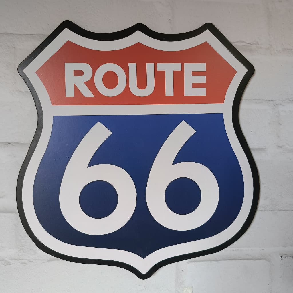placa decorativa Route 66 com 32 centimetros