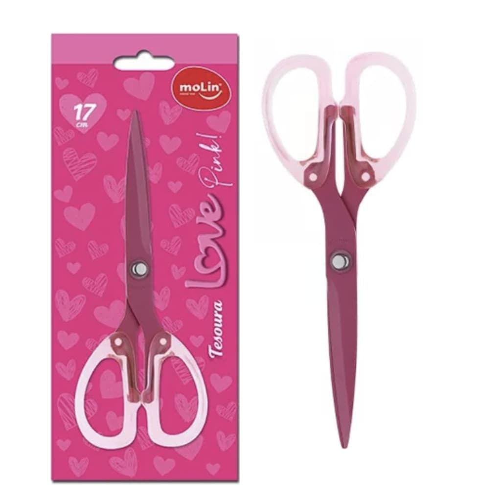 Tesoura Love Pink Titanium Molin - 17cm