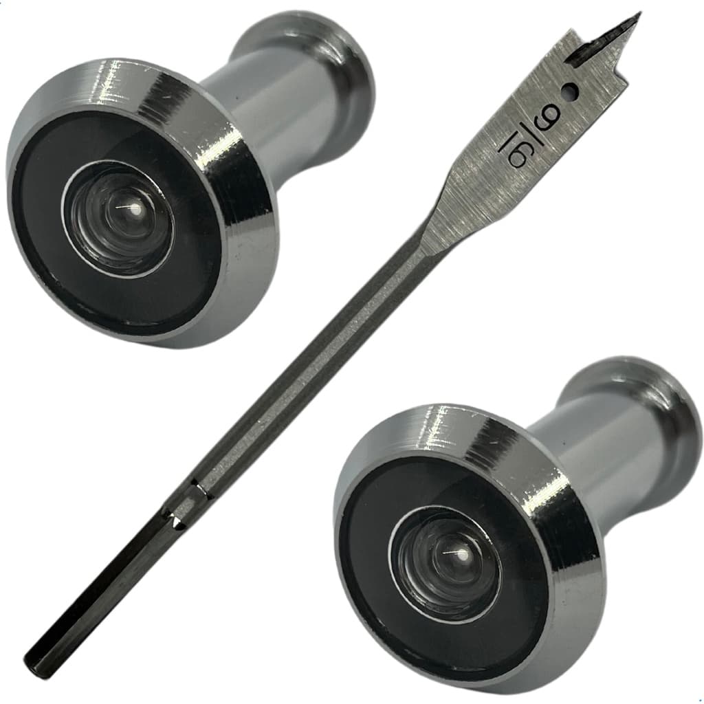 Kit 2 Olho Magico Para Porta e Broca instalação chave Chata 14mm segurança visor