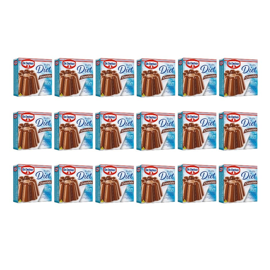 Kit c/ 18un Pudim Diet de Chocolate 30g - Dr. Oetker
